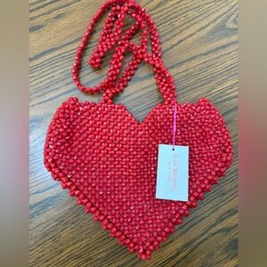 Isaac Mizrahi Vibrant Red Beaded Clutch